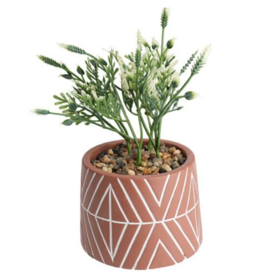 Artificial Plant in Cement Pot Terracotta 16cm