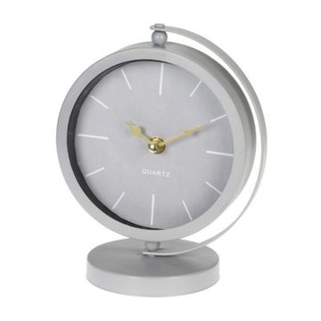 TABLE CLOCK 360D SPIN GREY 16.5