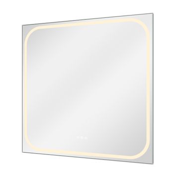 Sensea Remix Square Bathroom LED Mirror Metal Effect Matt W80cmxH80cm