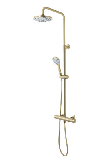 Bijiou Durance Shower Column Wall Mount With Mixer Gold