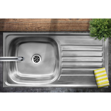 Cam Stelon Drop in Kitchen Sink 750mm x 400mm SEB Choc detail drainer  40mm Waste