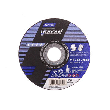 Cutting disc 115x1x22,2mm A60S-Bf41 VULCAN Metal/ Inox