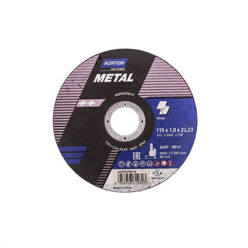 Cutting disc 115x1.6x22,2mm A46 S-Bf41 NORTON Metal/Inox