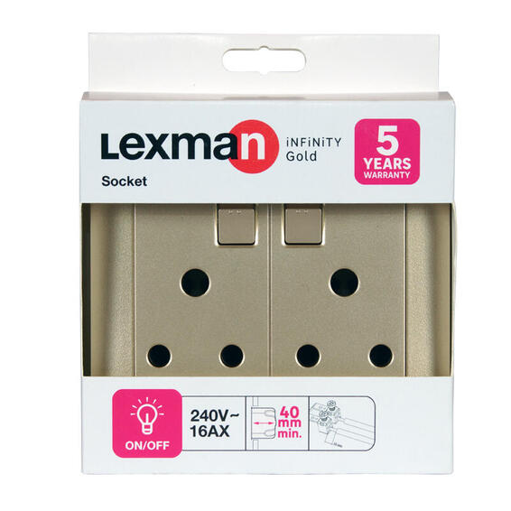 Lexman Double Socket Infinity Gold 100 X100