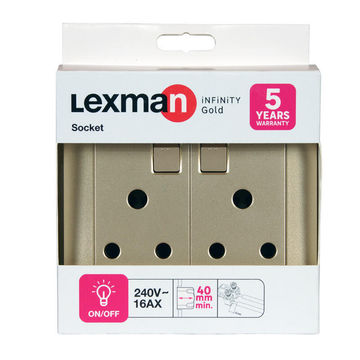 Lexman Double Socket Infinity Gold 100 X100