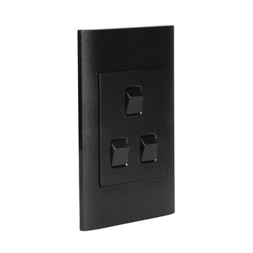 Lexman Switch 3 LEVER 1 Way Infinity Black 100X50 