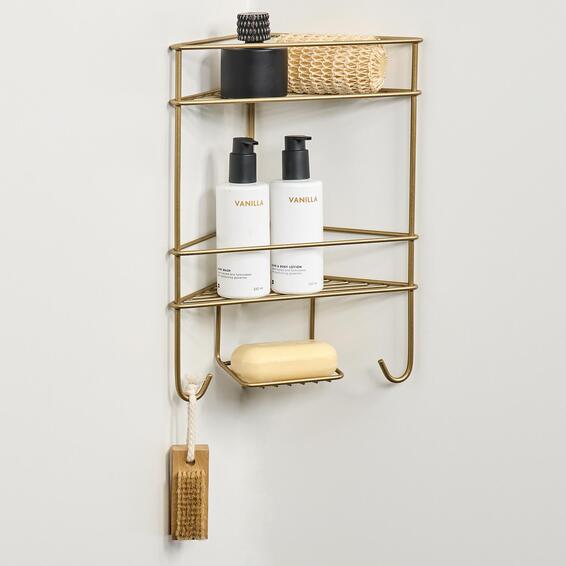 Steelcraft Corner Shower Organiser Gold