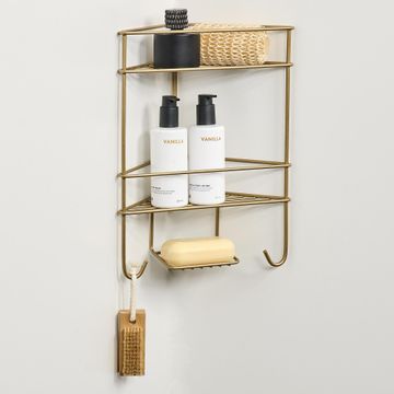 Steelcraft Corner Shower Organiser Gold
