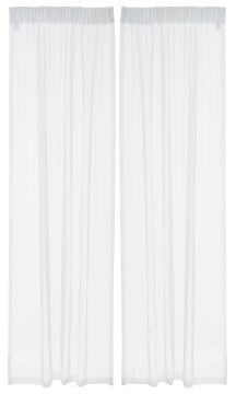 CURTAIN VOILE TAPED WHITE 2PK 140X218