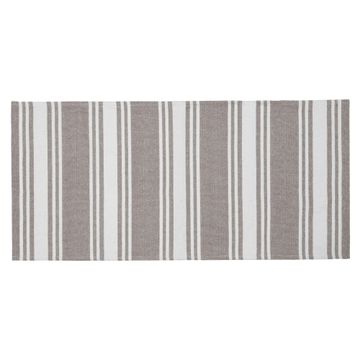 Rug indoor cotton striped white / grey rectangle 60 x 120cm aylane inspire