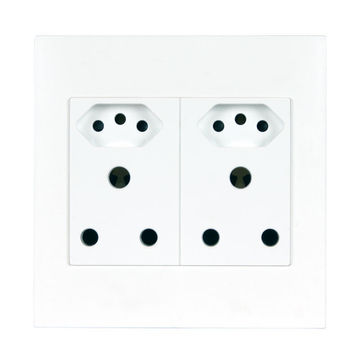 Lexman Double Socket With 2 x IEC Un-Switched White (100x100) 