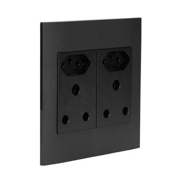 Lexman Double Socket with 2 x ICE Un-Switched Black (100x100)