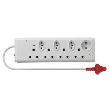8Way M/plug 4x16A 3xEuro1xSchuko Sur Wht