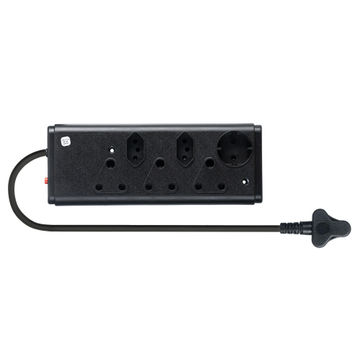 6Way multiplug 3x16A 2xEuro 1xSchuko Blk
