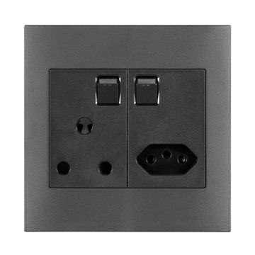 Lexman Single Socket with 1 x IEC Black (100x100)