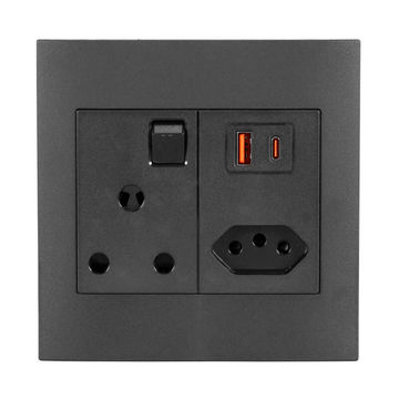 Lexman Single Socket with 1x IEC & USB-A+C White (100x100)