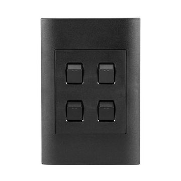 Lexman 4-Lever 1-Way Switch Black (100x50) 