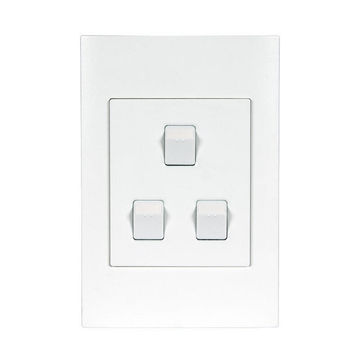 Lexman 3-Lever 1-Way Switch White (100x50)