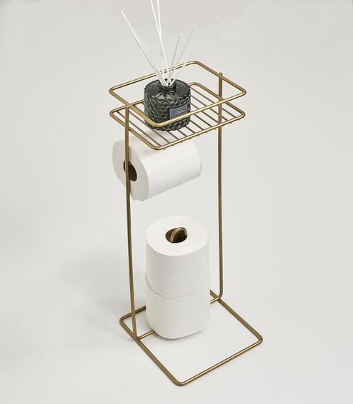 Steelcraft Toilet R Holde Std & Shelf Gold