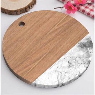 Fine Living Marble And Wood Cutting Board 25X25Cm