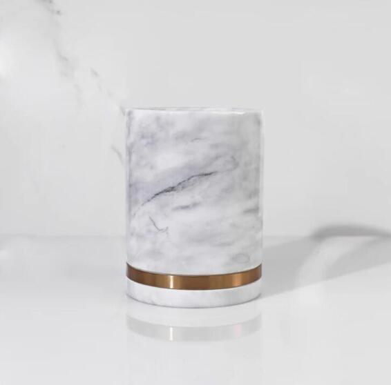 Fine Living Marmoreal Barrel Black And White 16Cm