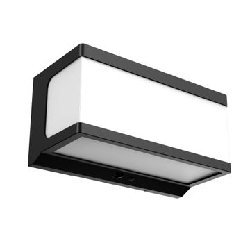 Solar wal lamp pir 2000lm cw pc blk insp