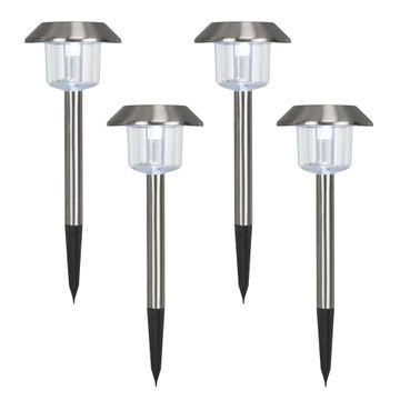 Inspire Yambo set of 4 solar spike light rgbw st steelinox ip44