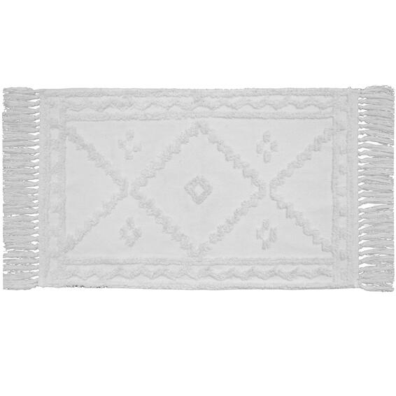 Rug indoor cotton boho motif cream rectangle 50 x 80cm kabala inspire