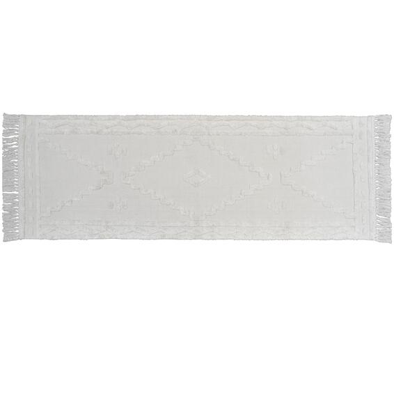 Rug indoor cotton boho motif cream rectangle 70 x 200cm kabal inspire