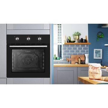 Luxe Electric Oven 70L Black Glass 60Cm