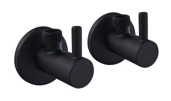 ANGL VALV 10B A M1/2 M3/8 BLK RND 2PC