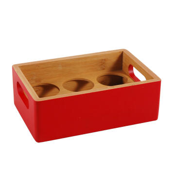 Kitchen Bamboo Spice Rack Red
