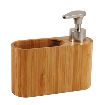 Kitchen Soap Dispenser Bamboo D18Xh14Cm