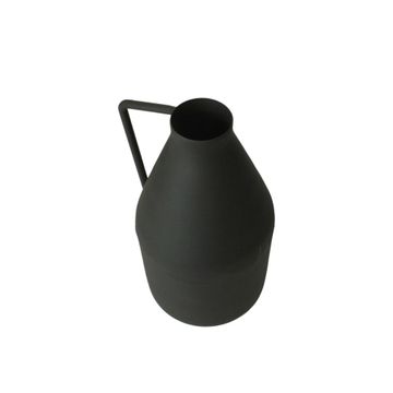 Vase iron lucas sandblast blk 9x9x17