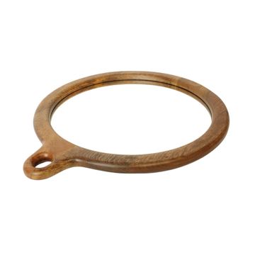 Tree hang round mango wood mirror 26x1.5cm