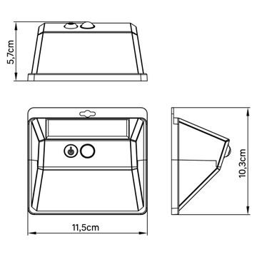 KITOF2 SOLAR WALL LAMP PIR 200LM DL BLK