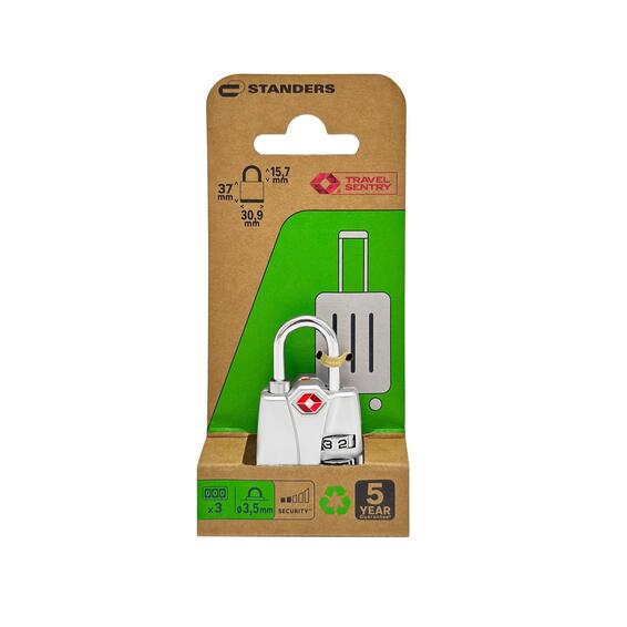 STANDERS TSA COMBINATION PADLOCK 30MM