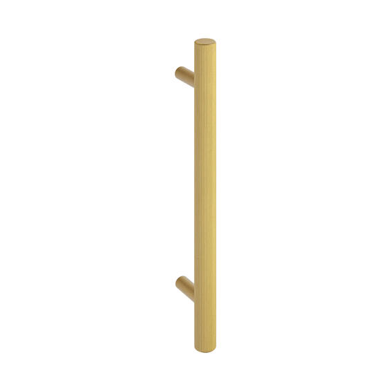 Satin brass cupboard handle with linear line finish PULL HANDLE 12x180mm 128mm CTC  