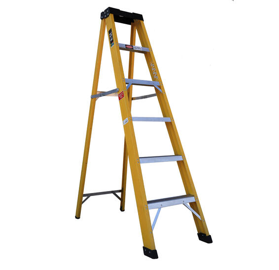 RISE 6 STEP FIBERGLSS LADDER 180CM 150KG