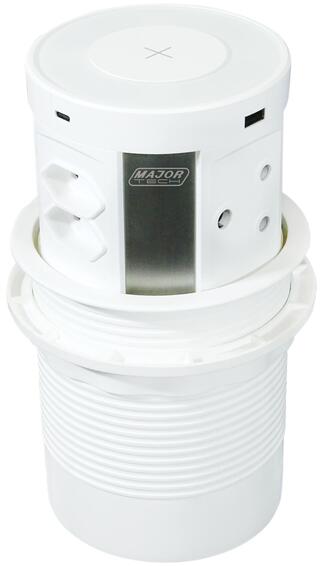 Veti Wireless Pop-Up Charging Power Tower C & A White