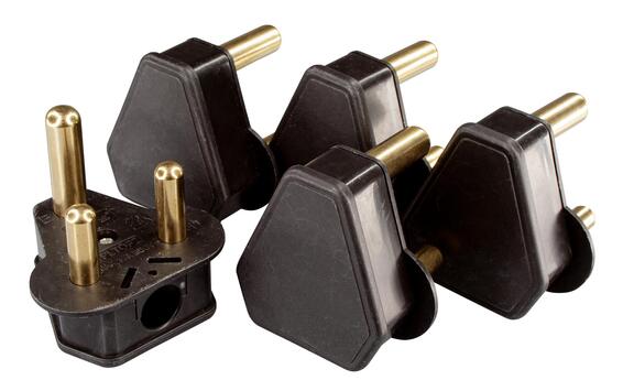PVC Black Plug Top 16A (5 Pack)