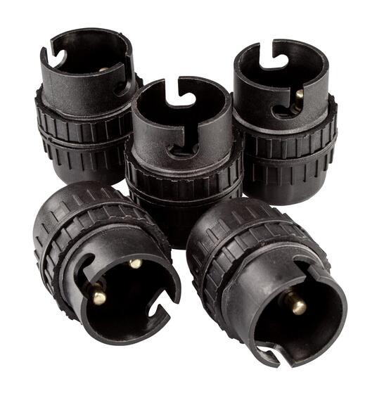 Lampholder nylon 10mm black bc 5 pack