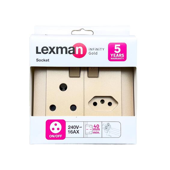 Lexman Single Socket & 1XIEC Infinity Gold 100 X100 1x16A