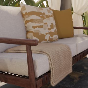 Naterial Deco Cushion Arty Polycotton 45x45cm Yellow Pecan