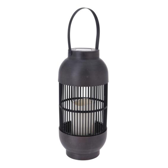 Portable Solar lantern with rattan - 15x15x33cm
