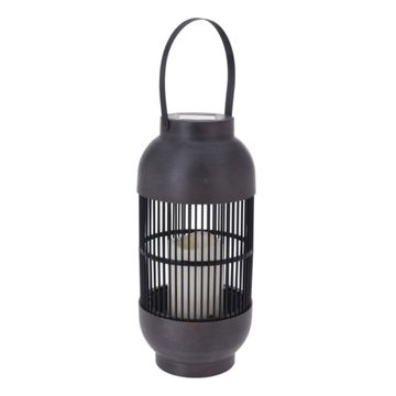 Portable Solar lantern with rattan - 15x15x33cm