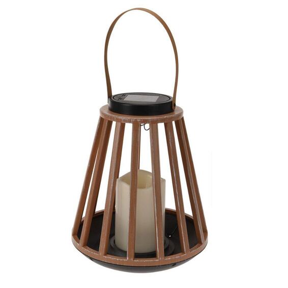 Portable solar lantern with led candle - 20x34cm