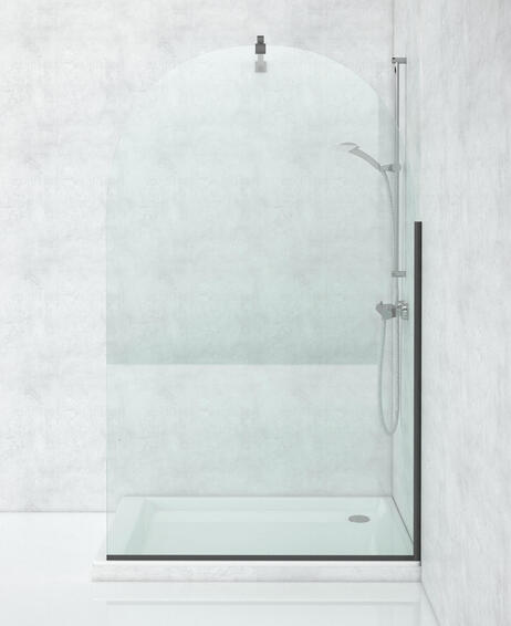 Arch Shower Screen Black Clear W120xD0.8cmx200cm