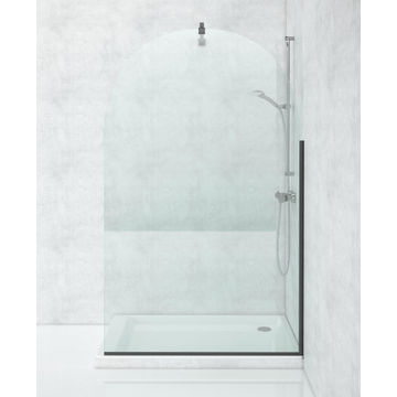 Arch Shower Screen Black Clear W120xD0.8cmx200cm