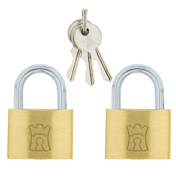 Fort Knox Eco Brass Padlock K/A 50mm 2pk